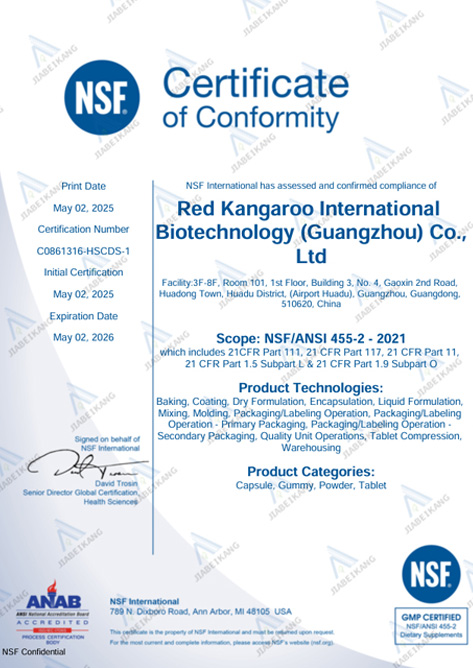 Certificate of Conformity Certificate of Honor II