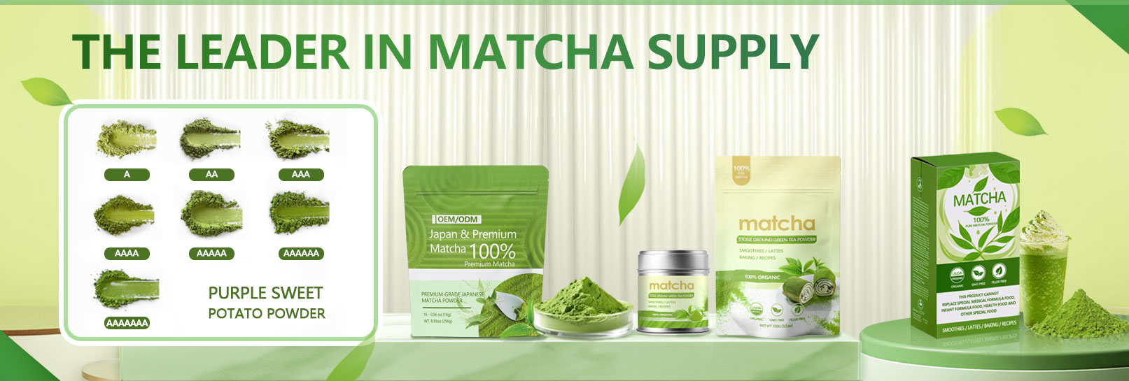 Hot Selling Food and Drinks Supplement AAAAAA Green Tea Powder Matcha 400meshed Matcha Green Tea Powder
